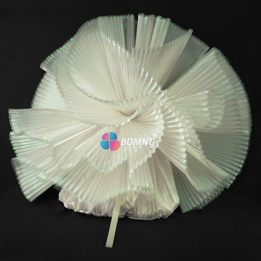 Bomng Pearlescent White Pearlescent Accordion Pleat Fabric Wedding Stage Decoration