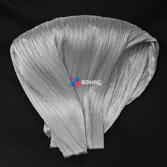 Bomng Bright Moon Silver Metal Pearl Yarn Texture Wrinkle Fabric Wedding Style Stage Decoration Floral Fabric