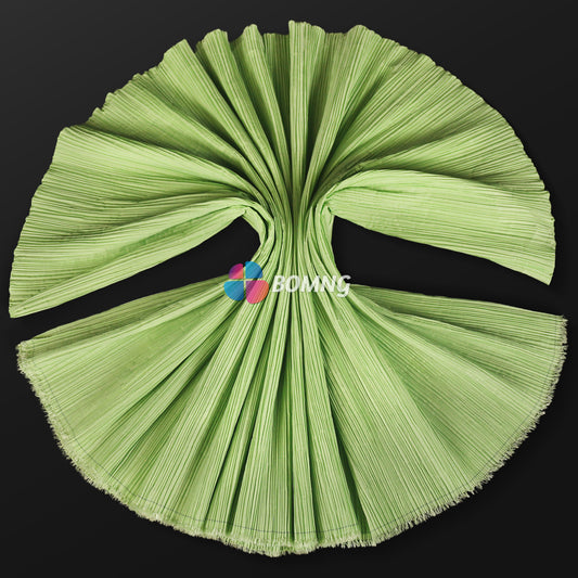 Bomng Green Pleated Decoration Printmaking Fabric