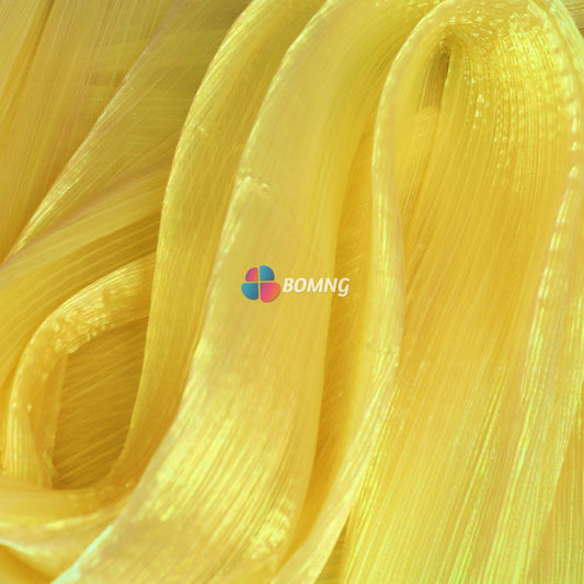Bomng Yellow Mermaid Texture Pleated Organza Wedding Decoration Dress Design Fabric