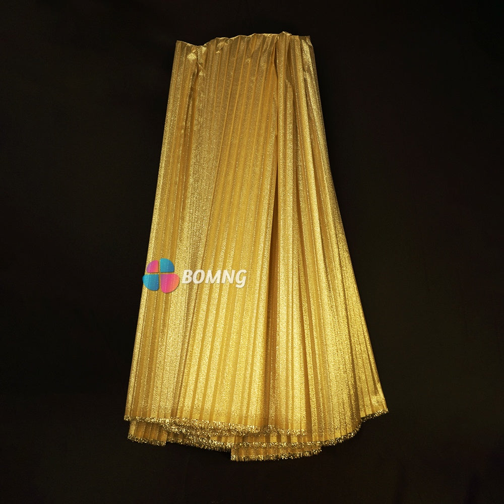 Bomng Luxury Gold Pearlescent Accordion Pleat Fabric Wedding Stage Decoration