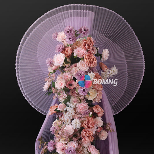 Bomng Light Purple Great Pleated Organza Crinkle Fabric 6324