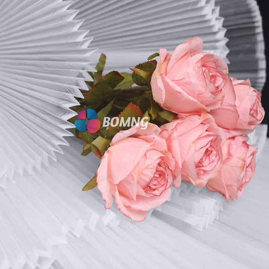 Bomng White Great Pleated Organza Crinkle Fabric 6324