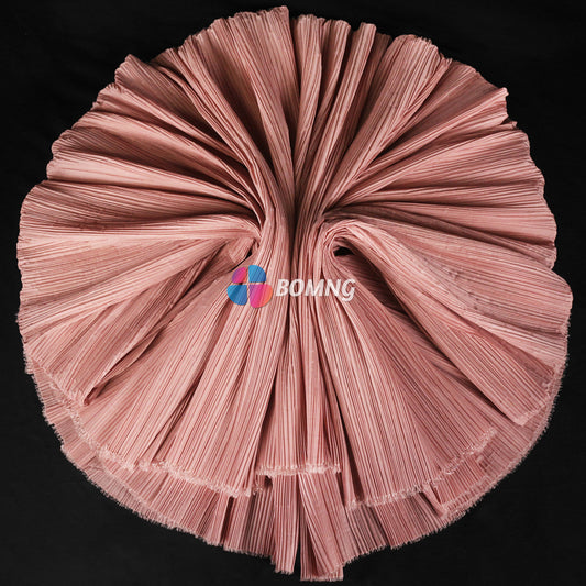 Bomng Gray Pink Pleated Decoration Printmaking Fabric