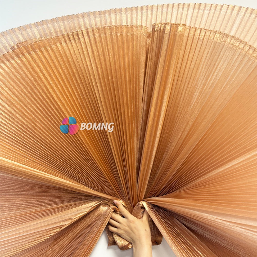 Bomng Gold Copper Pearlescent Accordion Pleat Fabric Wedding Stage Decoration