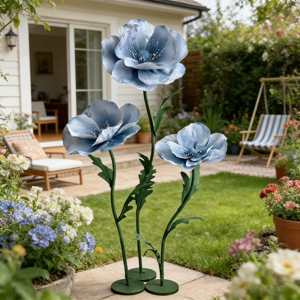 Bomng Luminous Poppy Blue Premium Flower