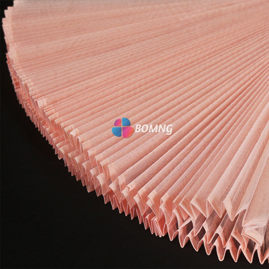 Bomng Shrimp Pink Great Pleated Organza Crinkle Fabric 6324
