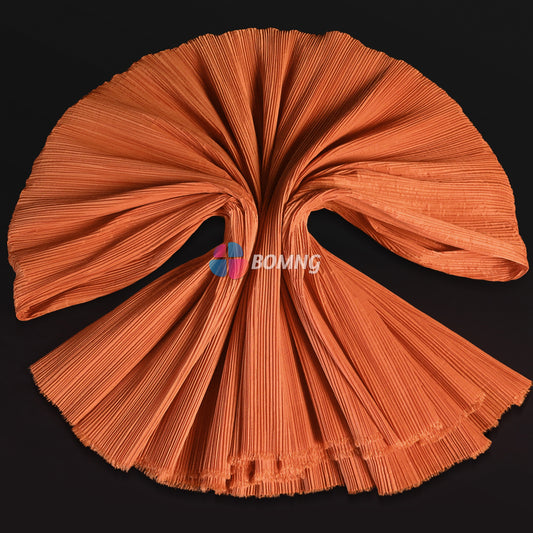 Bomng Orange Pleated Decoration Printmaking Fabric