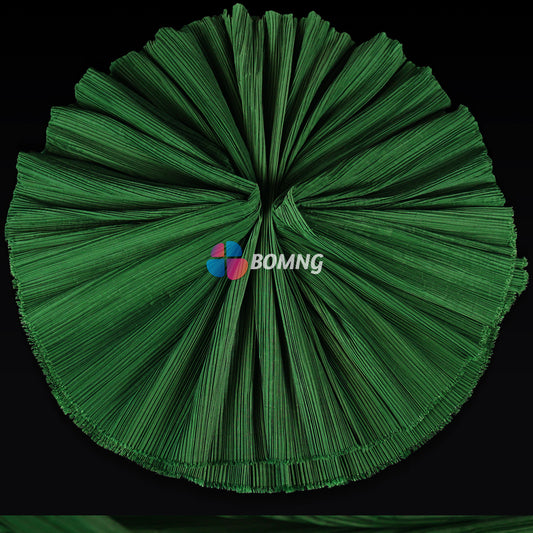 Bomng Olive Green Pleated Decoration Printmaking Fabric