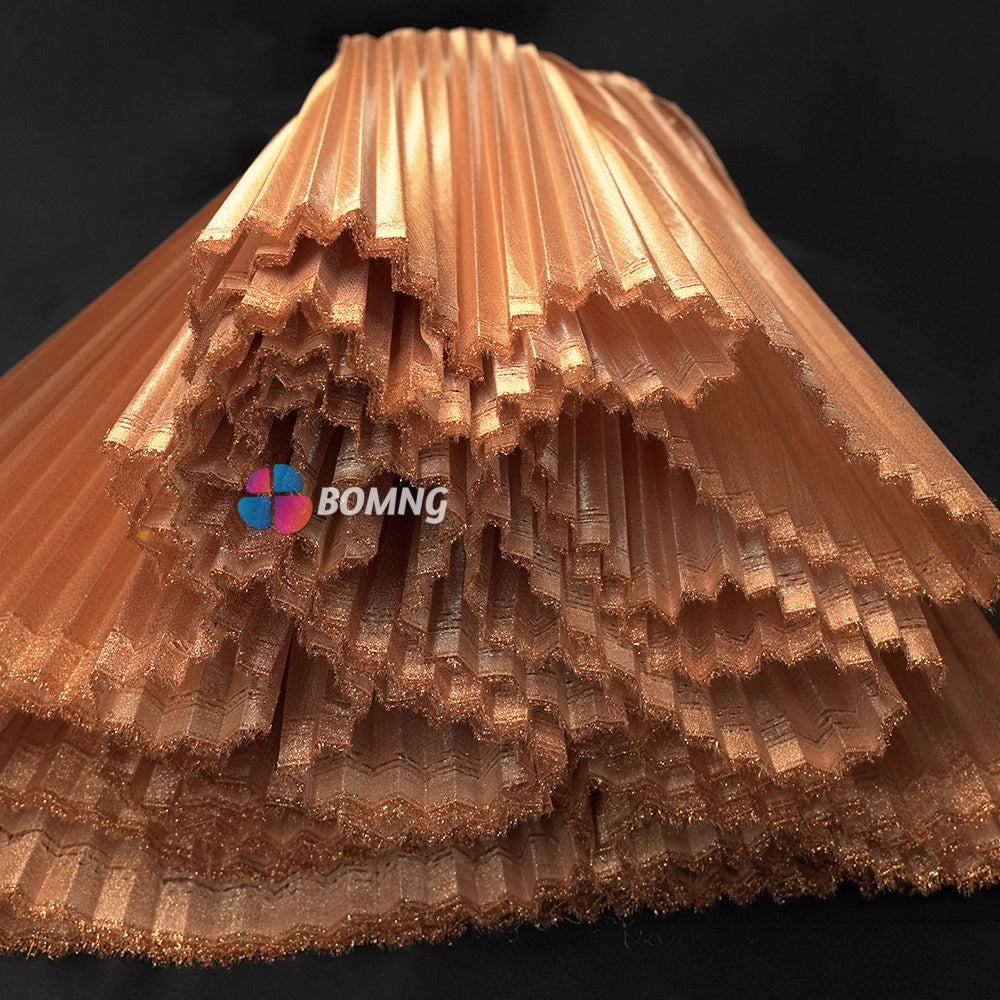 Bomng Gold Copper Pearlescent Accordion Pleat Fabric Wedding Stage Decoration