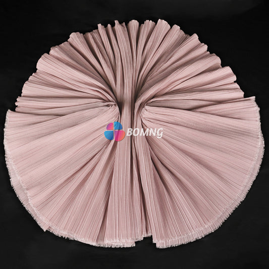 Bomng Light Gray Pink Flowerva Pleated Decoration Printmaking Fabric