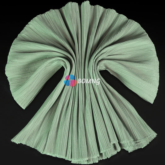 Bomng Grey Green Pleated Decoration Printmaking Fabric