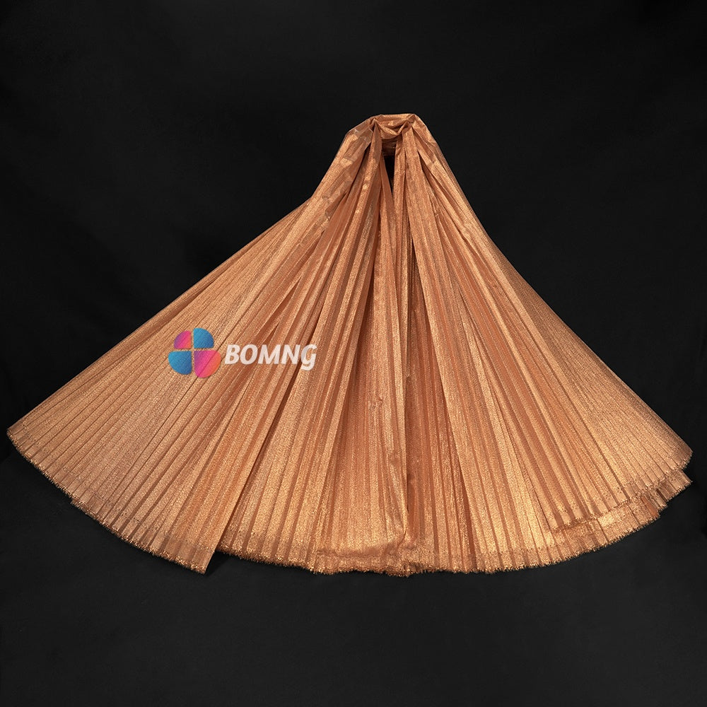 Bomng Gold Copper Pearlescent Accordion Pleat Fabric Wedding Stage Decoration