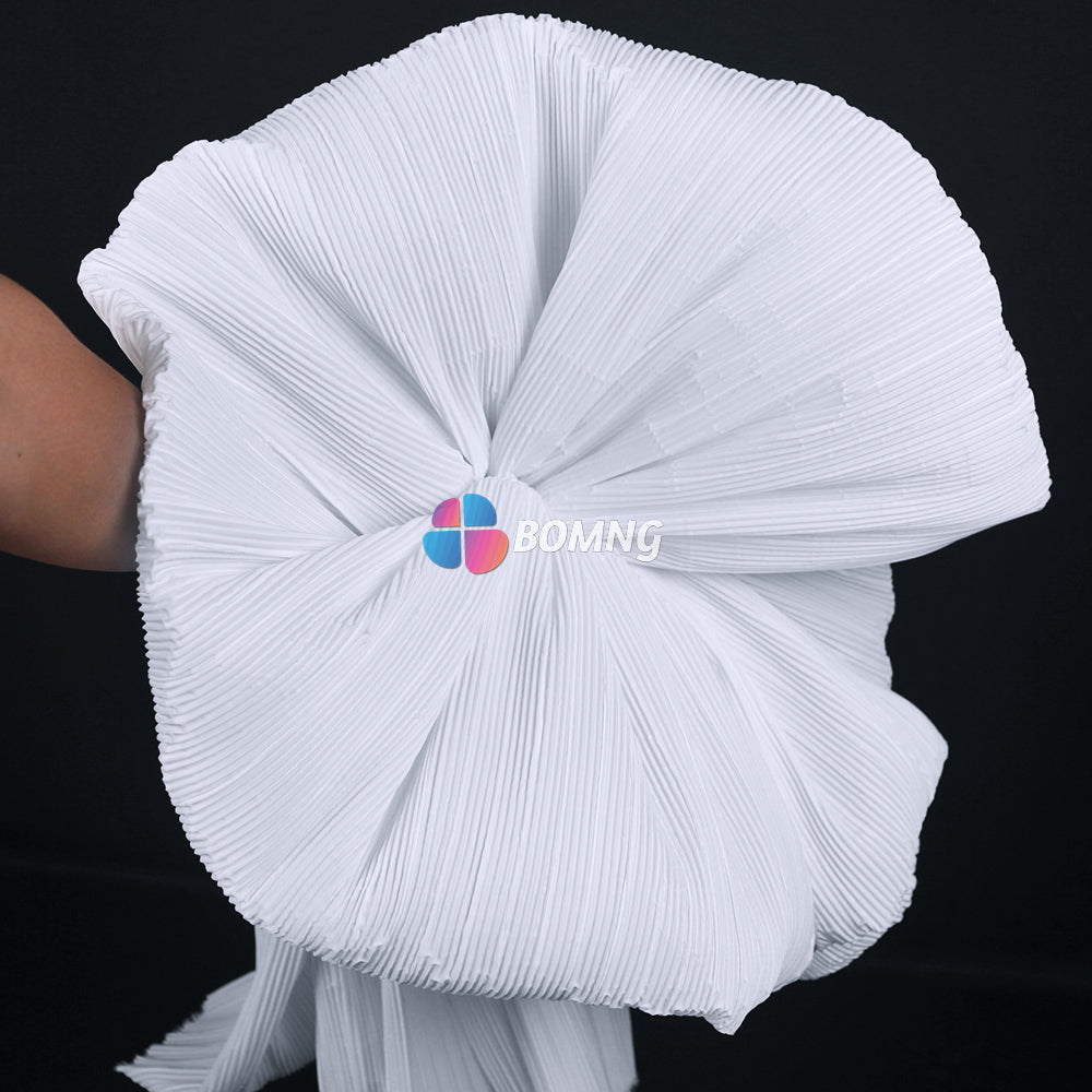Bomng White Pleated Decoration Printmaking Fabric