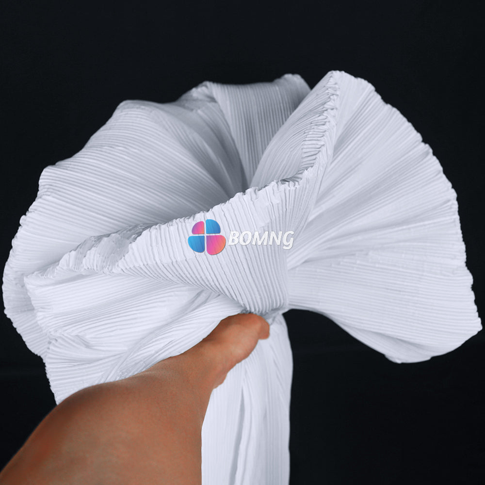 Bomng White Pleated Decoration Printmaking Fabric