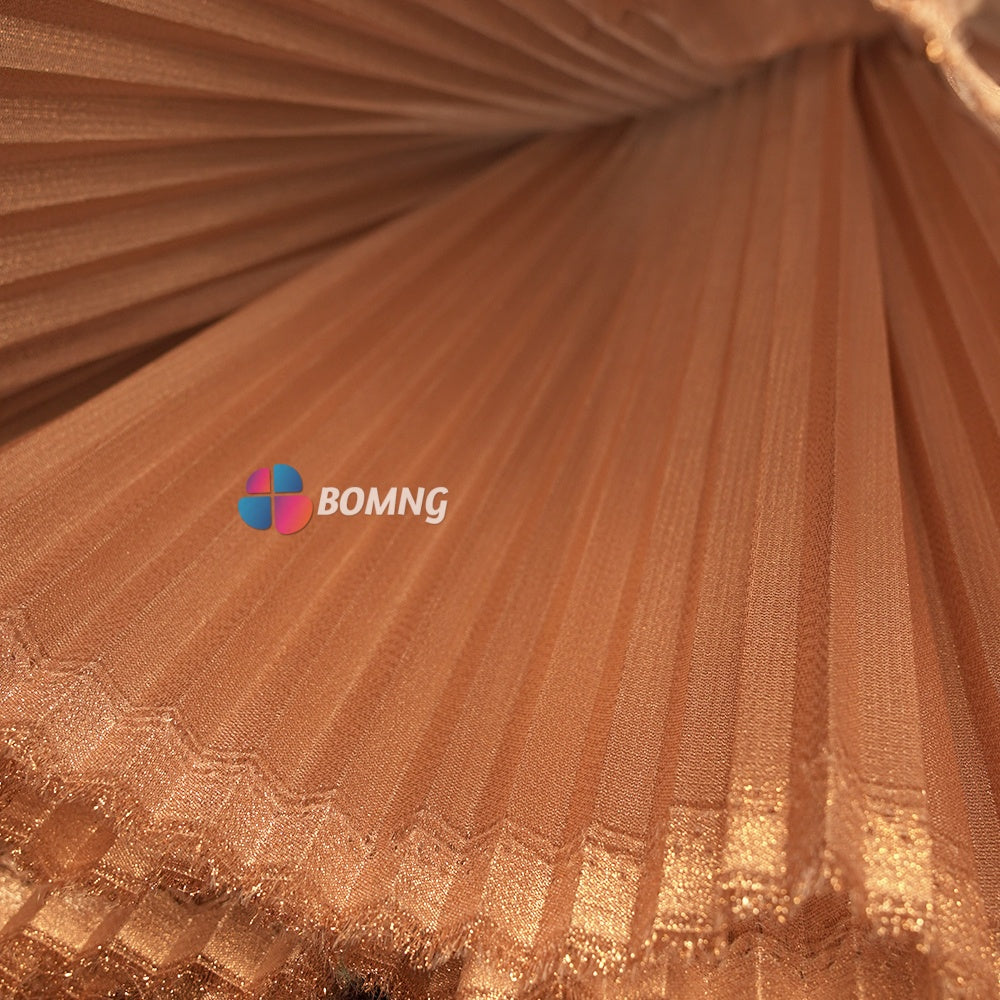 Bomng Gold Copper Pearlescent Accordion Pleat Fabric Wedding Stage Decoration
