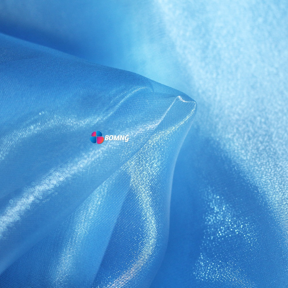 Bomng Crystal Blue Thin Soft Silk Organza Wedding Decoration Design Fabric