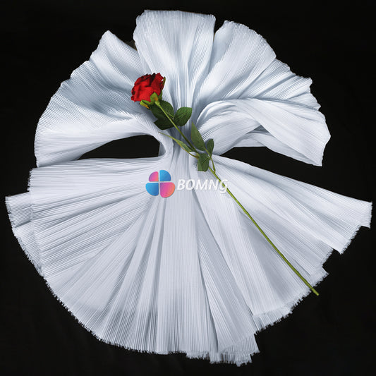 Bomng White Pleated Decoration Printmaking Fabric
