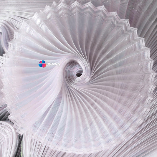 Bomng White Mermaid Texture Pleated Phantom Glitter Yarn Wedding Stage Decoration Fabric
