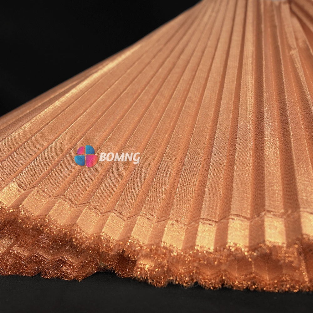 Bomng Gold Copper Pearlescent Accordion Pleat Fabric Wedding Stage Decoration