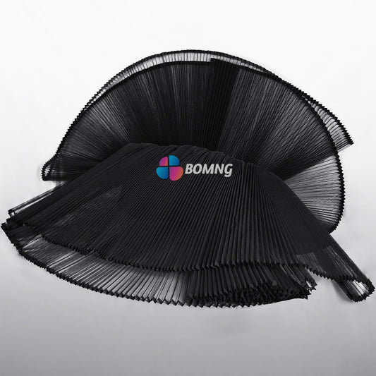 Bomng Black Great Pleated  Organza Crinkle Fabric 6324