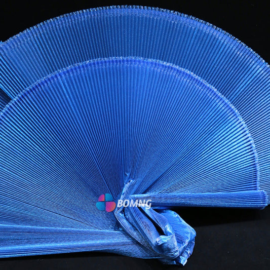 Bomng Deep Sea Blue Pearlescent Accordion Pleat Fabric Wedding Stage Decoration