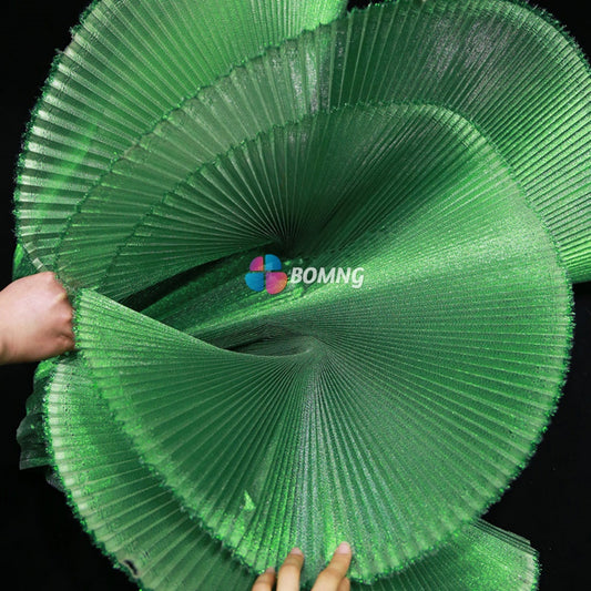 Bomng Pearlescent Green Pearlescent Accordion Pleat Fabric Wedding Stage Decoration
