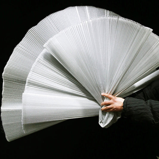 Bomng Bright Moon Silver Pearlescent Accordion Pleat Fabric Wedding Stage Decoration