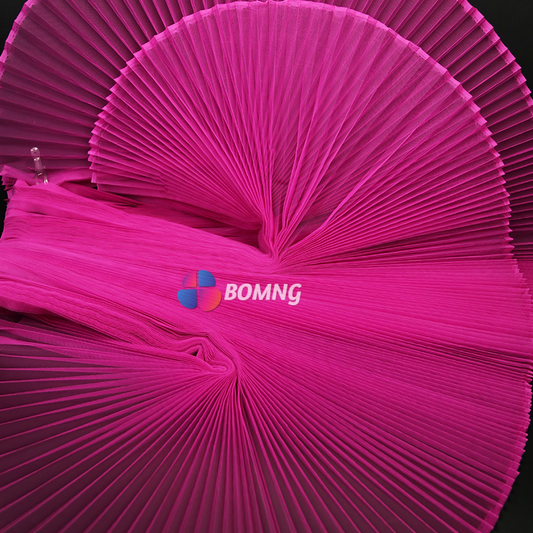 Bomng Magenta Great Pleated Organza Crinkle Fabric 6324