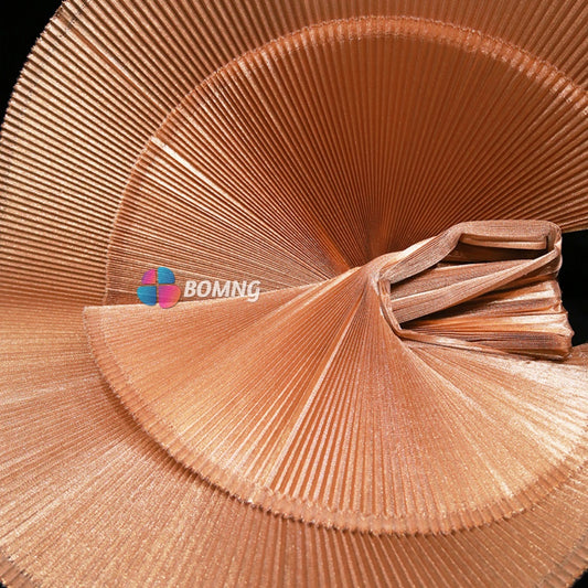 Bomng Gold Copper Pearlescent Accordion Pleat Fabric Wedding Stage Decoration