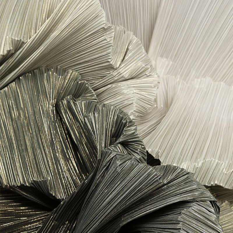 Bomng Gradient White Grey Hot Gold Stamping Wrinkle Pleating Texture Fabric Wedding Decoration