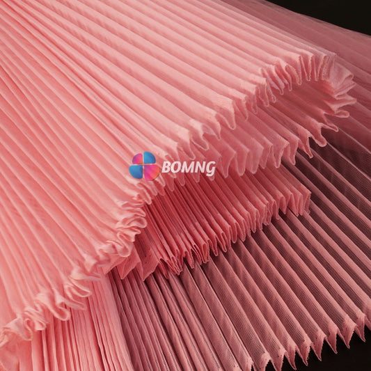Bomng Pink Great Pleated Organza Crinkle Fabric 6324