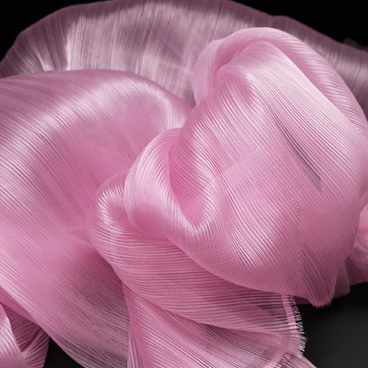 Bomng Peach Pink Glossy Pleated Texture Wedding Dress Styling Fabric