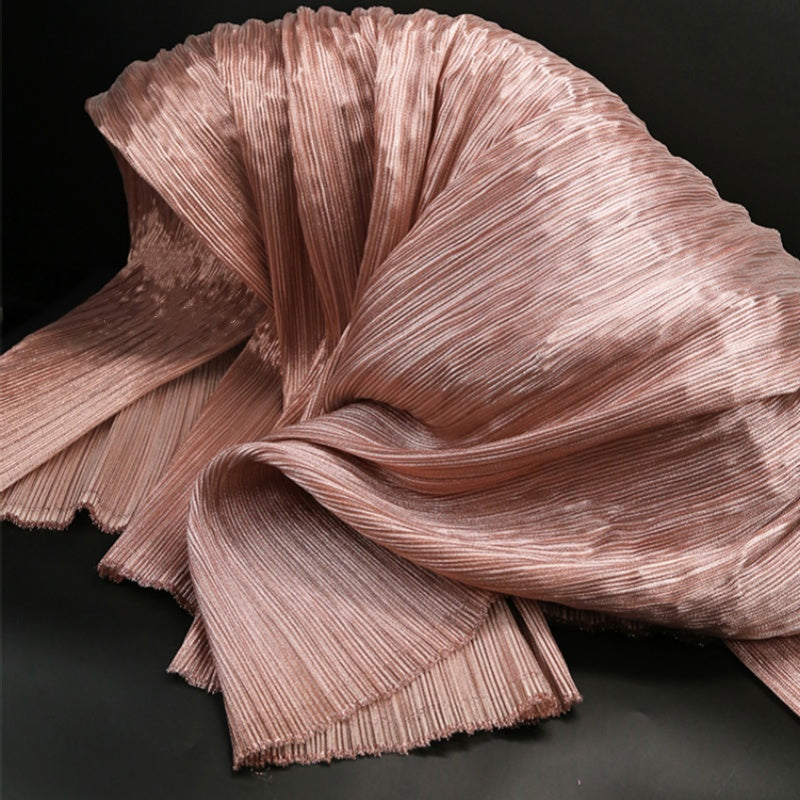 Bomng Rose Gold Metal Pearlescent Yarn Fabric Pleated Cloth Wedding Modeling Stage Decoration Flower