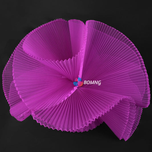 Bomng Rosy Purple Great Pleated Organza Crinkle Fabric 6324
