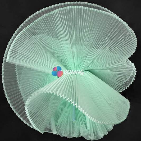 Bomng Aqua Green Great Pleated Organza Crinkle Fabric 6324