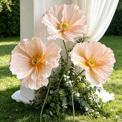 Bomng Ethereal Crepe Paper Poppy Art Installation