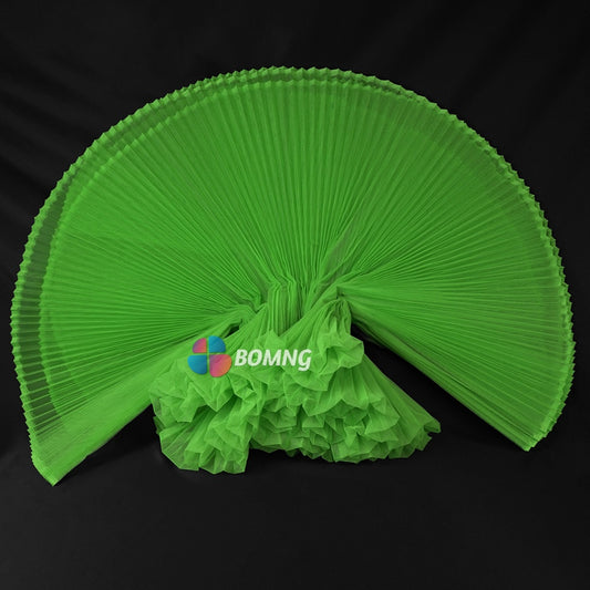 Bomng Grass Green Great Pleated Organza Crinkle Fabric 6324