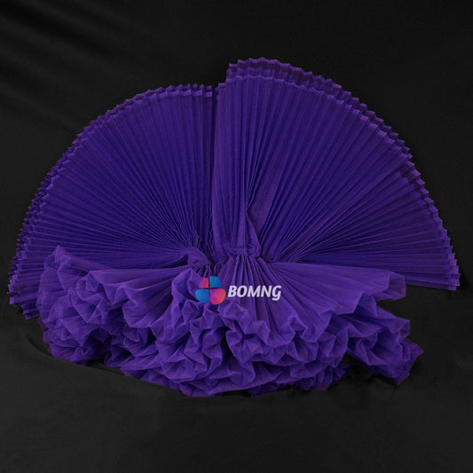 Bomng Deep Purple Great Pleated Organza Crinkle Fabric 6324