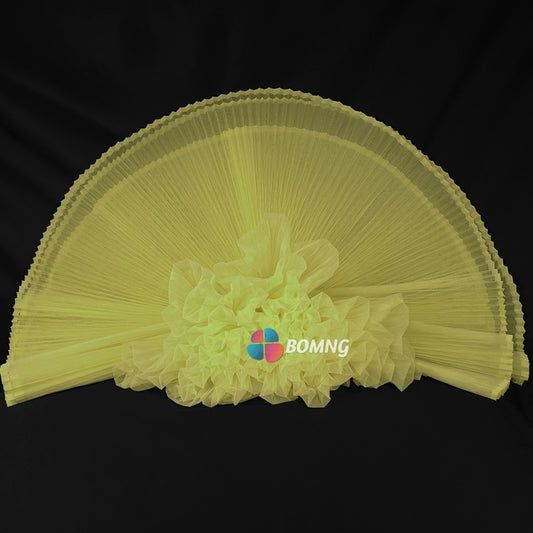 Bomng Bright Yellow Great Great Organ Pleated Organza Crinkle Fabric 6324