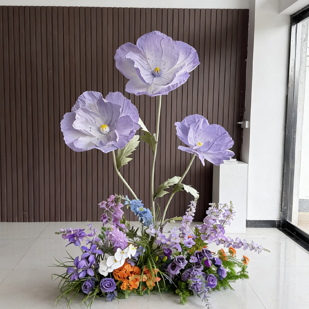 Bomng Luxe Couture Ruffled Poppy Art Installation