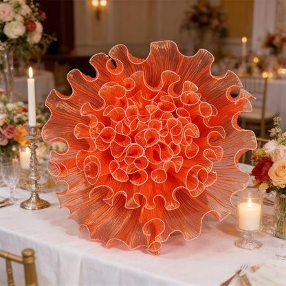 Bomng Luminous Orange Gradient Ruffled Premium Flower