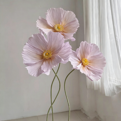 Bomng Ethereal Crepe Paper Poppy Art Installation