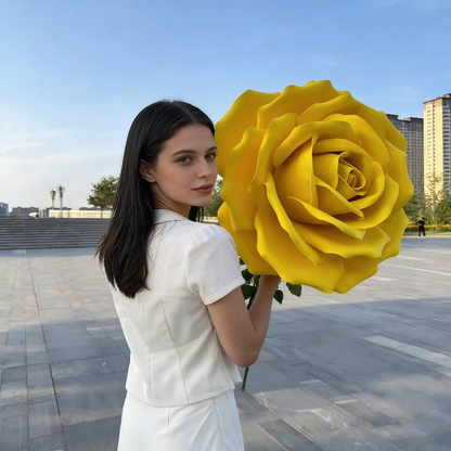 Bomng Romantic Lush Garden Yellow Rose Premium Flower