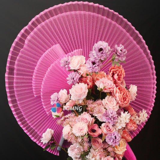 Bomng Barbie Pink Great Pleated  Organza Crinkle Fabric 6324