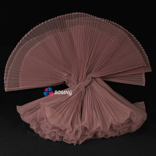 Bomng Bean Paste Great Pleated Organza Crinkle Fabric 6324