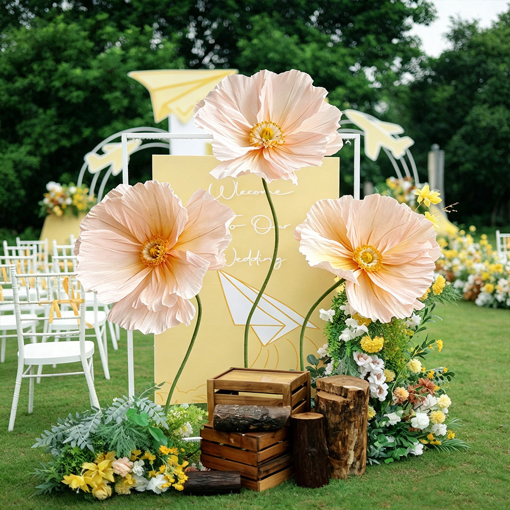 Bomng Ethereal Crepe Paper Poppy Art Installation