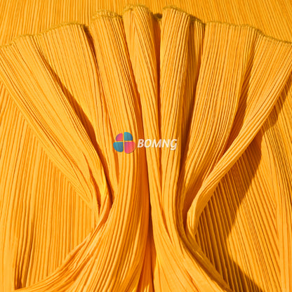 Bomng Apricot Yellow Pleated Decoration Printmaking Fabric