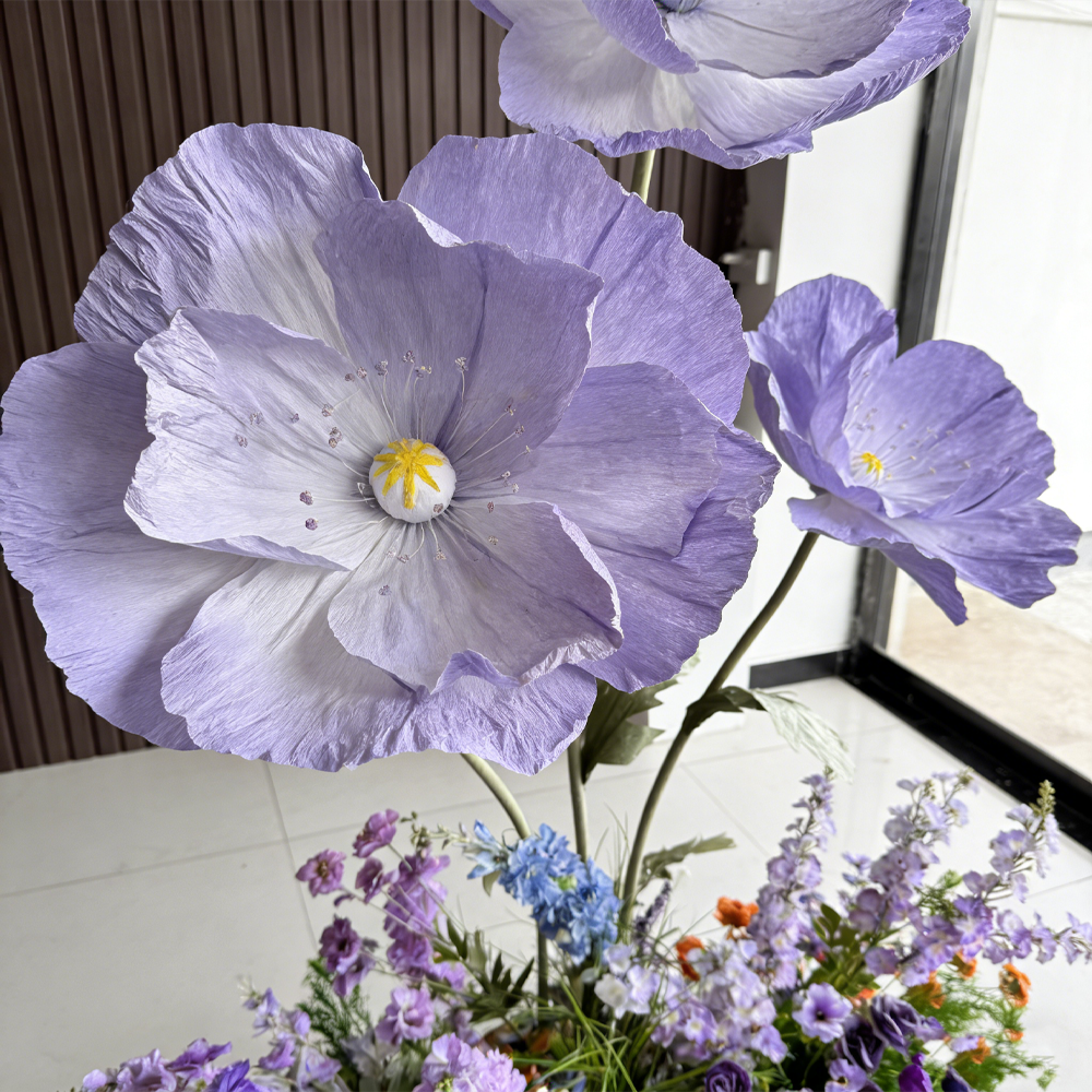 Bomng Luxe Couture Ruffled Poppy Art Installation