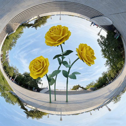 Bomng Romantic Lush Garden Yellow Rose Premium Flower